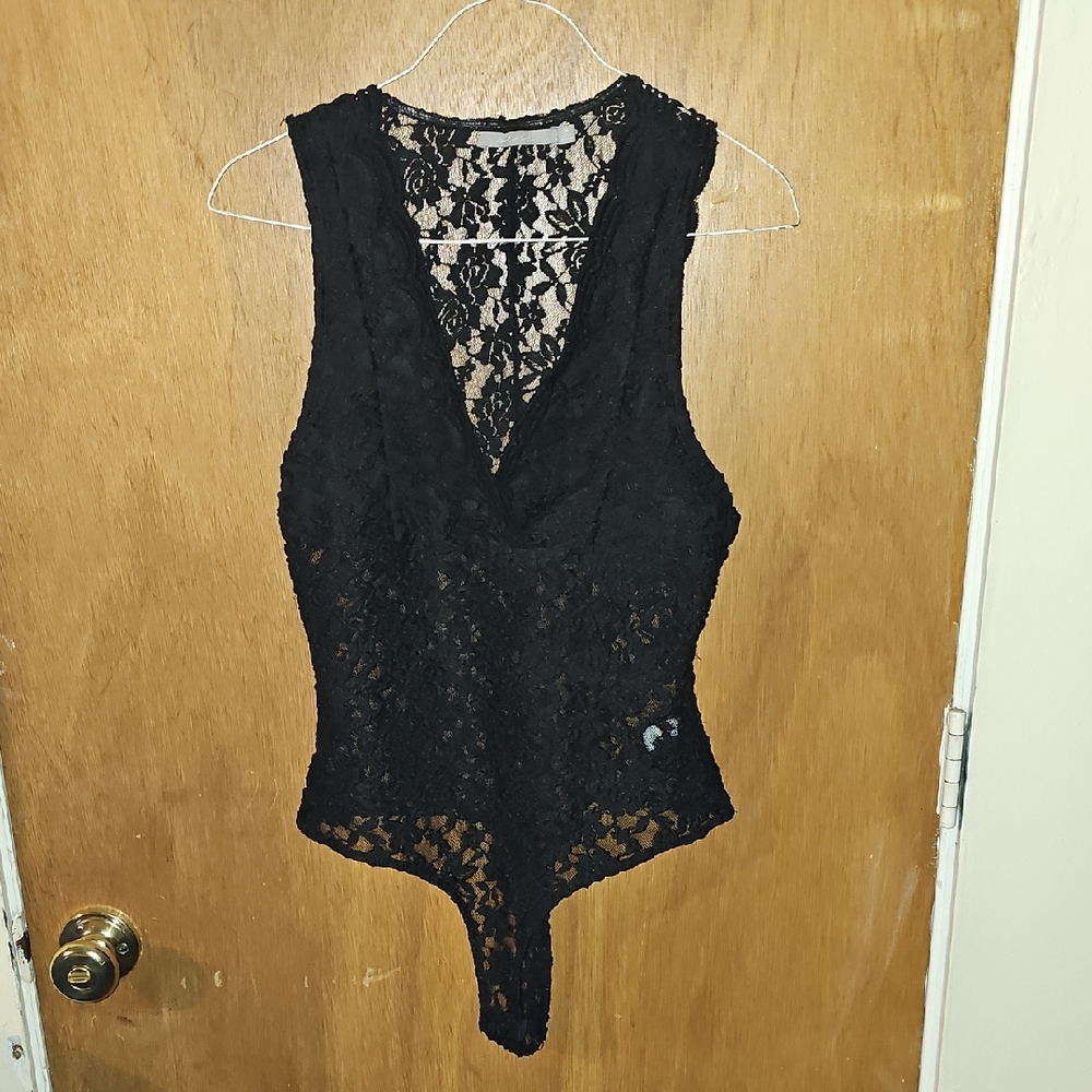 Buckle Black Lace Bodysuit